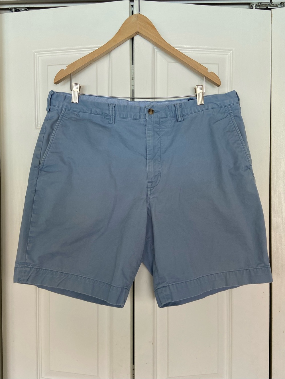 Polo by Ralph Lauren Light Blue Flat-Front Chino Shorts